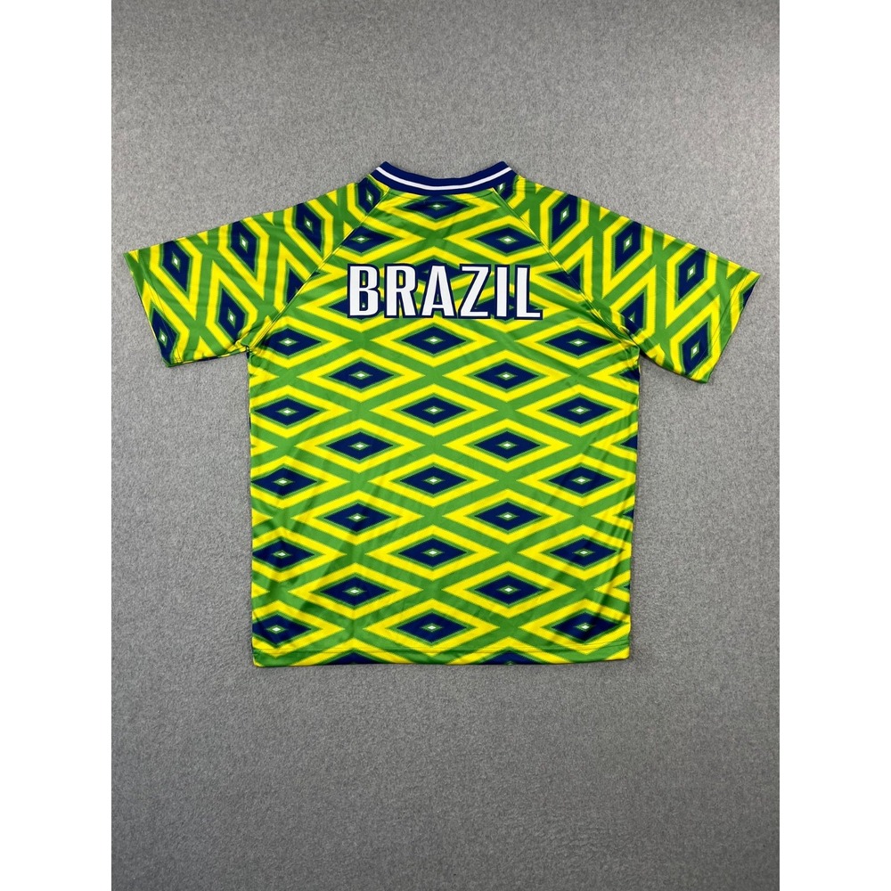 Brazil Football Club Soccer Jersey Mens S Green Umbro 2026 World Cup AOP